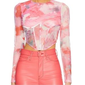 Bardot Lena mesh boned corset top, Size Small